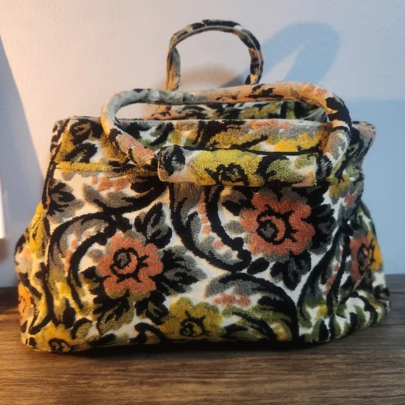 Vintage Mid-Centurt 1960s Floral Tapestry Carpet Bag Hand Bag Kadin-Style - Picture 2 of 14